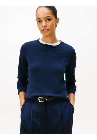 Saco Azul De Lana Con Cuello Redondo Tommy Hilfiger Tommy Hilfiger