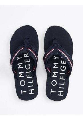 Sandalias Azul Distintivas Con Logos Tommy Hilfiger
