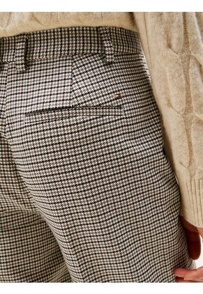 Pantalón Beige Casual Con Estampado De Cuadros Tommy Hilfiger