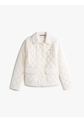 Chaqueta Blanca Acolchada Con Logo Tommy Hilfiger