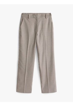 Pantalón Beige Casual Con Estampado De Cuadros Tommy Hilfiger