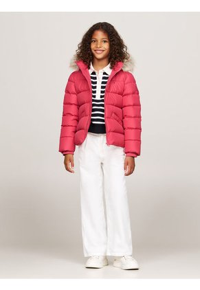 Chaqueta Niña Rosa Essential Con Capota Y Plumón Tommy Hilfiger