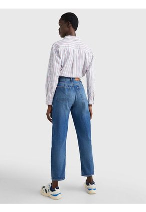 Jeans Azul De Talle Alto Con Corte Globo Amplio Tommy Hilfiger