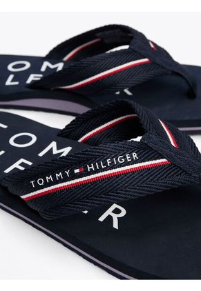 Sandalias Azul Distintivas Con Logos Tommy Hilfiger