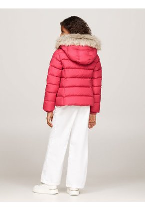 Chaqueta Niña Rosa Essential Con Capota Y Plumón Tommy Hilfiger
