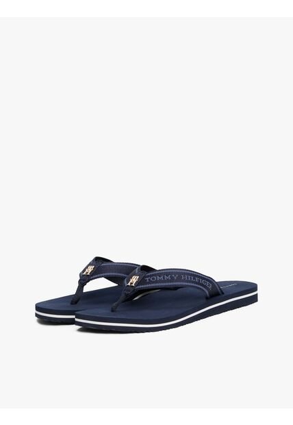 Sandalias Azul Con Inscripción Tonal En Tiras Tommy Hilfiger