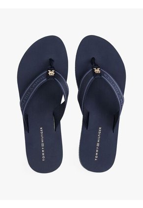 Sandalias Azul Con Inscripción Tonal En Tiras Tommy Hilfiger
