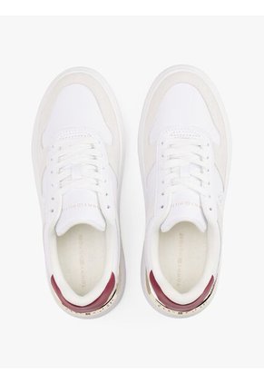 Tenis Blanco Con Mezcla De Texturas Tommy Hilfiger