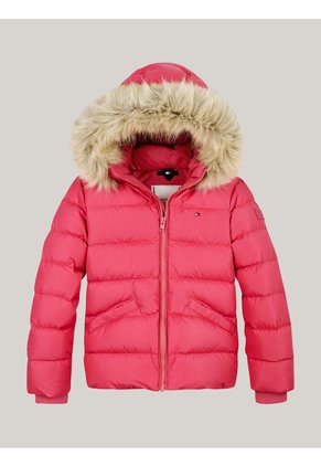 Chaqueta Niña Rosa Essential Con Capota Y Plumón Tommy Hilfiger