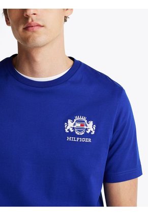 Camiseta Azul Con Logo Bordado Tommy Hilfiger