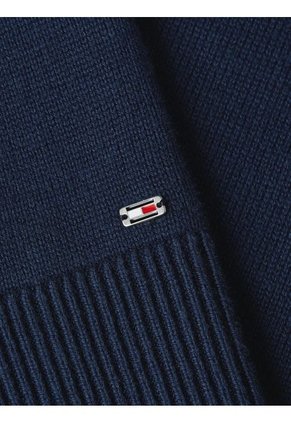 Saco Azul Tejido Cropped De Cuello Redondo Tommy Hilfiger