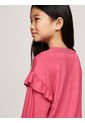 Camiseta Niña Rosa Con Mangas En Volante Tommy Hilfiger de Tommy Hilfiger