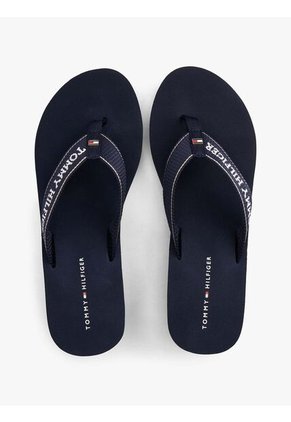 Sandalias Azul De Cuña Con Logo Esmaltado Tommy Hilfiger