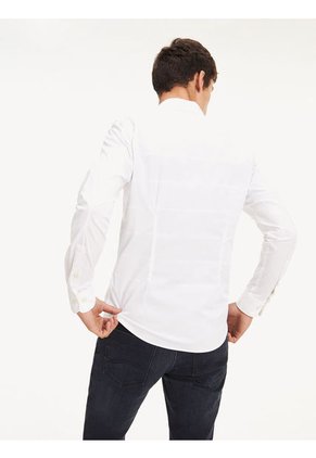 Camisa Blanca De Algodón Slim Fit Para Hombre Tommy Jeans