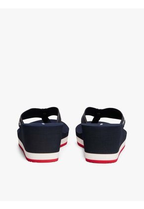 Sandalias Azul De Cuña Con Logo Esmaltado Tommy Hilfiger