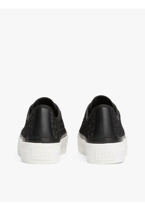 Tenis Negro De Malla Con Monogramas Bordados Tommy Hilfiger