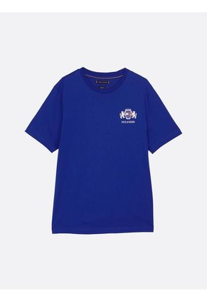 Camiseta Azul Con Logo Bordado Tommy Hilfiger
