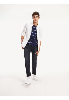 Camisa Blanca De Algodón Slim Fit Para Hombre Tommy Jeans