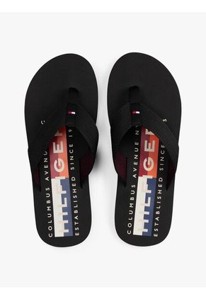 Sandalias Negro Con Tiras De Tejido Trenzado Tommy Hilfiger