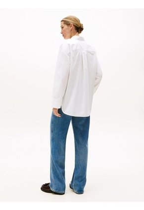 Camisa Blanca De Popelín Con Puños Ajustables Tommy Hilfiger