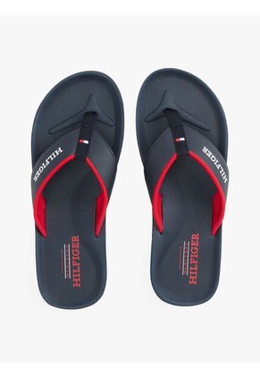 Sandalias Azul Con Tiras Acolchadas E Inscripción Tommy Hilfiger