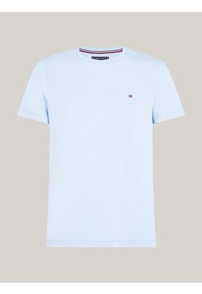 Camiseta Celeste De Cuello Redondo Y Corte Extra Slim Tommy Hilfiger