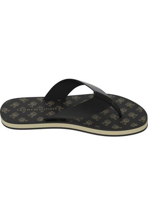 Sandalias Con Logos Dorados Mujer Negro Tommy Hilfiger