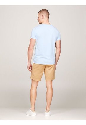 Camiseta Celeste De Cuello Redondo Y Corte Extra Slim Tommy Hilfiger