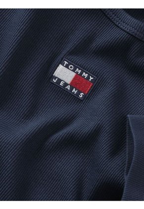 Camiseta Azul De Corte Slim Con Parche Tommy Jeans