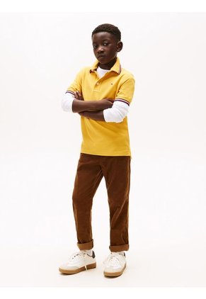 Polo Amarillo Manga Corta Con Logo Tommy Hilfiger