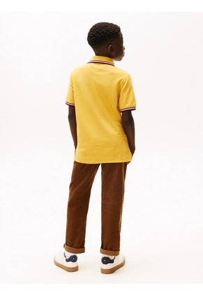 Polo Amarillo Manga Corta Con Logo Tommy Hilfiger