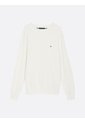 Saco Blanco De Punto Texturizado Y Cuello Redondo Tommy Hilfiger de Tommy Hilfiger