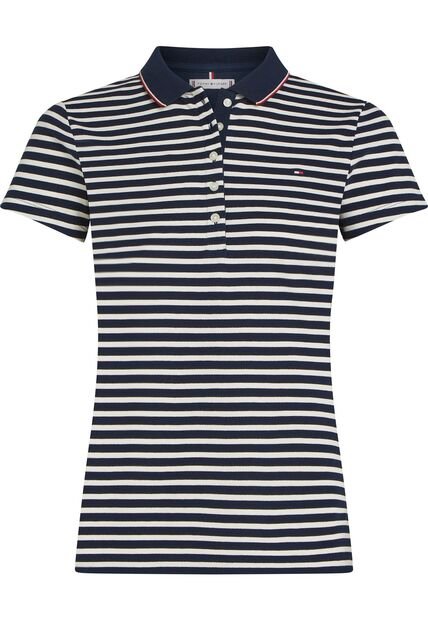 Polo Azul Heritage Slim De Manga Corta  Tommy Hilfiger