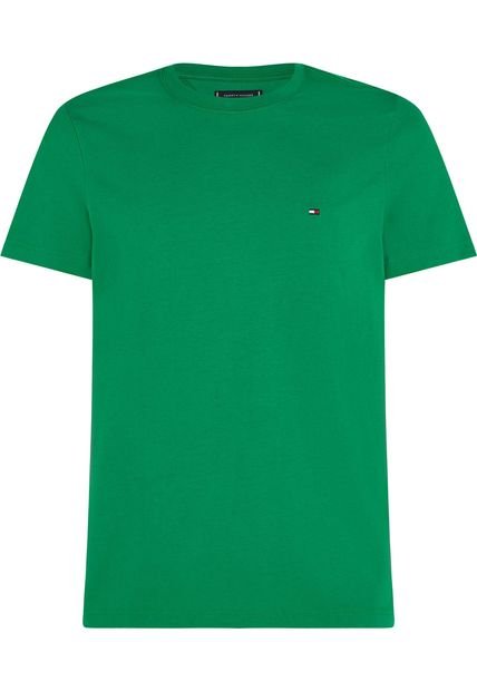 Camiseta Verde Essential Con Logo Tommy Hilfiger