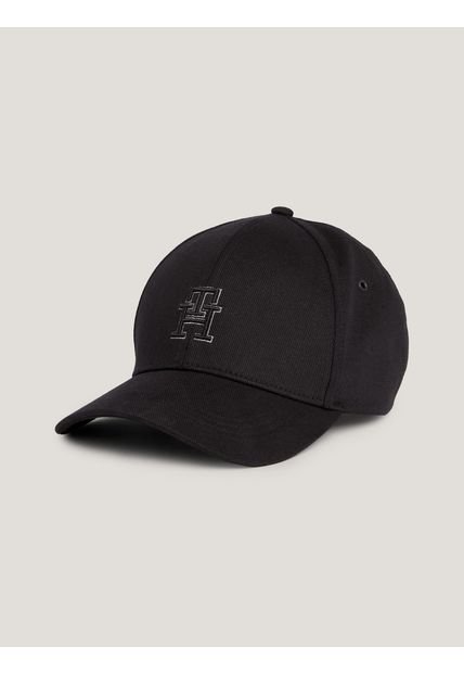 Gorra Negra De Seis Paneles Con Inscripción Tommy Hilfiger