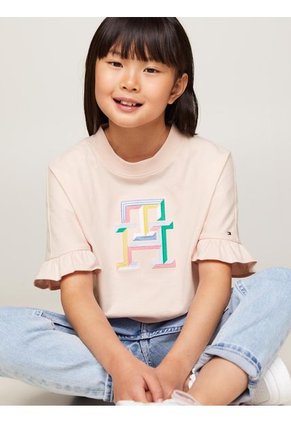 Camiseta Niña Con Volantes Y Monogram Th Tommy Hilfiger