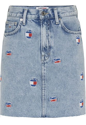 Falda Vaquera De Algodón Reciclado Con Logos Mujer Azul Tommy Jeans Tommy Hilfiger