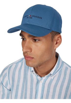 Gorra Established Con Logo Bordado Azul Tommy Hilfiger