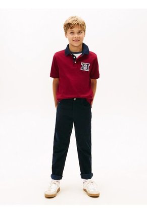 Polo Rojo Manga Corta Con Logo Gráfico Tommy Hilfiger