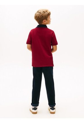 Polo Rojo Manga Corta Con Logo Gráfico Tommy Hilfiger