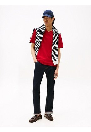 Camiseta Roja De Cuello En V Tommy Hilfiger