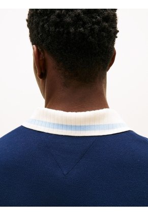 Polo Azul De Corte Regular Con Logo Tommy Hilfiger