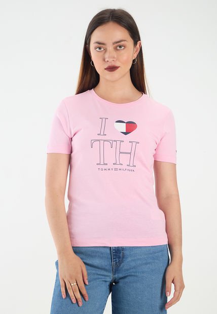 Camiseta Rosa-Multicolor Tommy Hilfiger