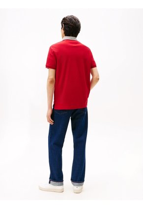 Polo Rojo En Piqué De Corte Regular Tommy Hilfiger
