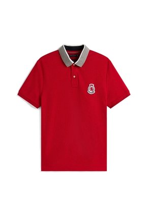 Polo Rojo En Piqué De Corte Regular Tommy Hilfiger