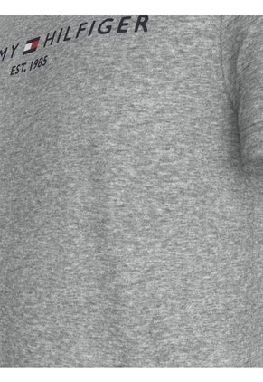 Camiseta Gris Con Logo Bordado En El Pecho Tommy Hilfiger