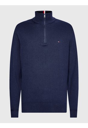 Suéter De Cuello Perkins Con Media Cremallera Azul Tommy Hilfiger