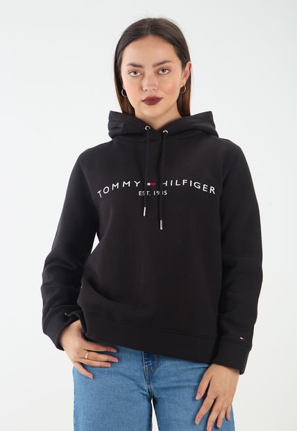 Hoodie Negro-Blanco Tommy Hilfiger