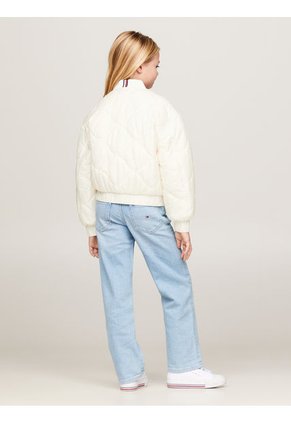 Chaqueta Niña Blanca Bomber Oversize Acolchada Tommy Hilfiger