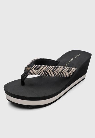 Sandalia Tacón Corrido TOMMY HILFIGER Rope Negro Tommy Hilfiger